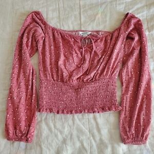 Off She Shoulder Floral Milkmaid Printed Top. ARIZONA womens Medium